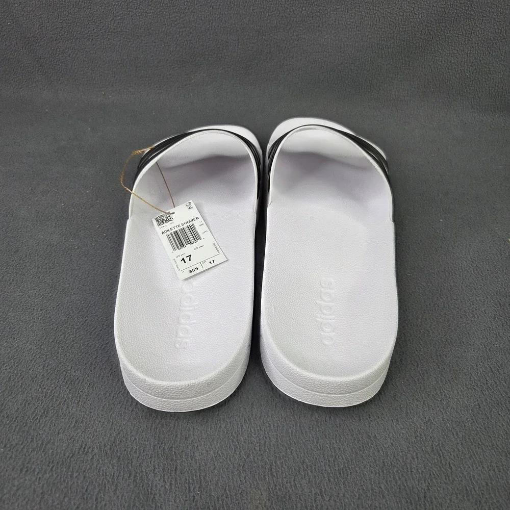 Adidas Adilette Shower Slides GZ5921 Men's Size 17 Slides White Black NEW